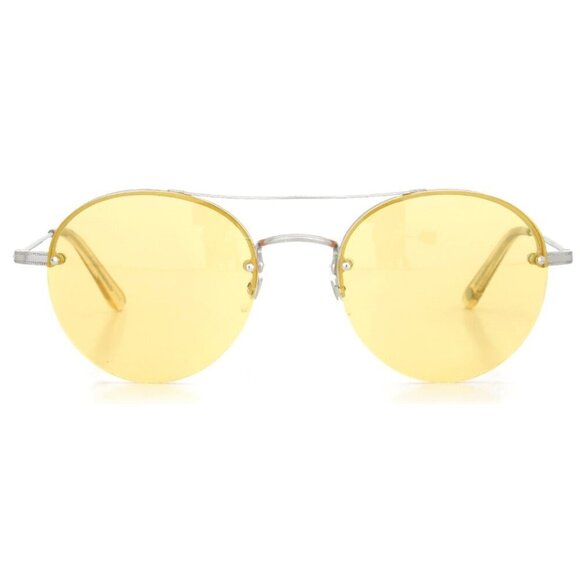 Garrett Leight Yellow Lens Sunglasses Beaumont Sun BS-CH Round